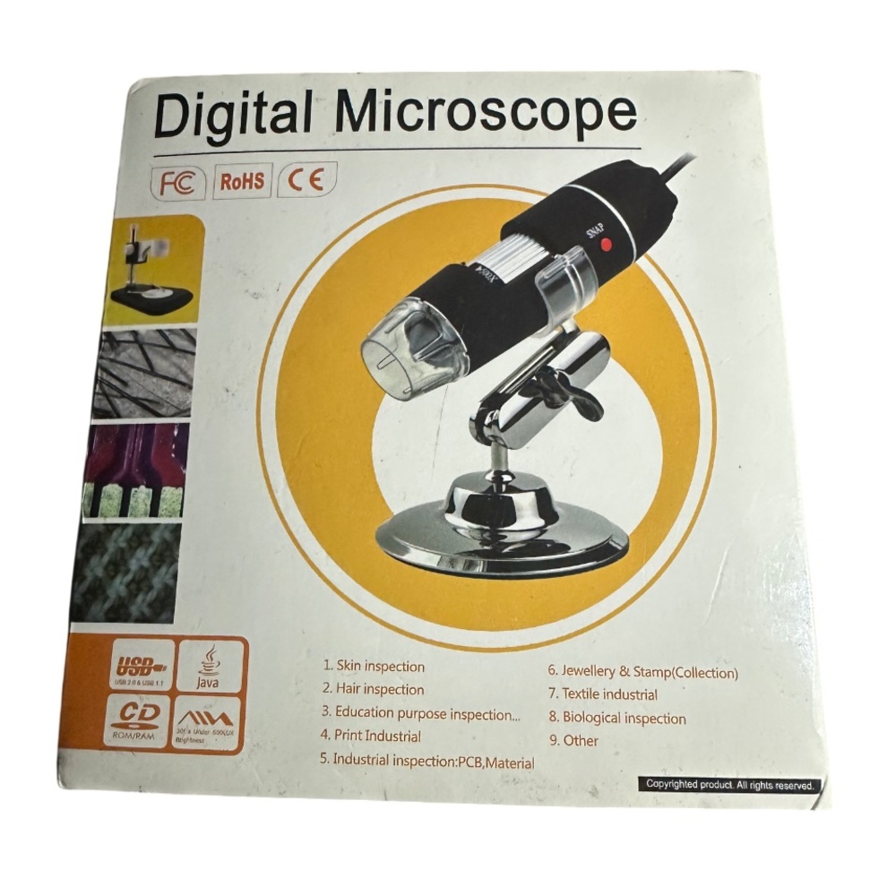 1000x USB Digital Microscope With Stand Black Educational Fun Scientific Tool